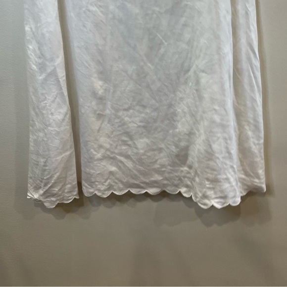 Reformation White 100% Linen Midi Skirt Size 6 Fully Lined Scallop Hem Summer - Picture 5 of 13